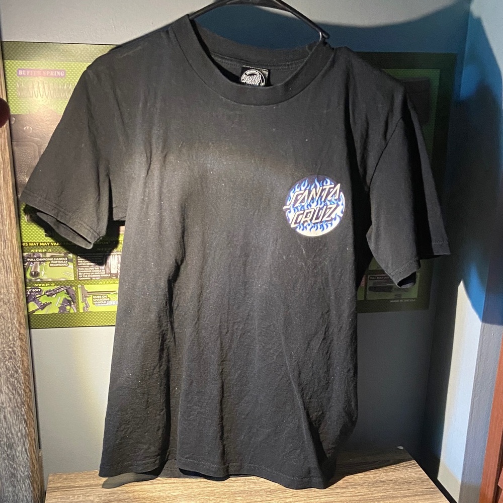 Santa Cruz Skateboards Black and Blue Kids Short Sleeve Tee